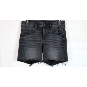 American Eagle Dream Jean Shorts Black Distressed Cut Off Women's Size 4